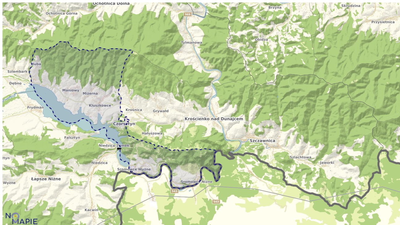 Mapa obszarów ochrony przyrody Czorsztyna