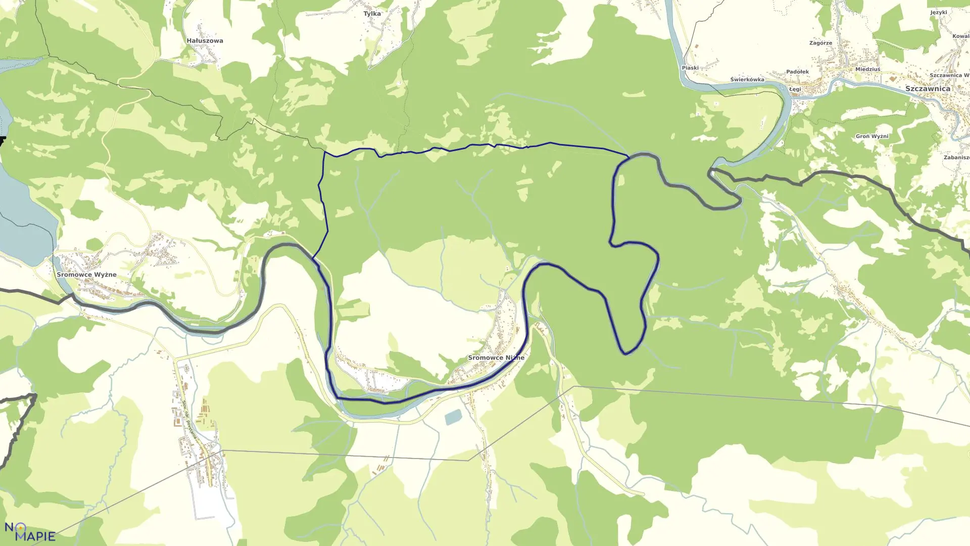 Mapa obrębu SROMOWCE NIŻNE w gminie Czorsztyn