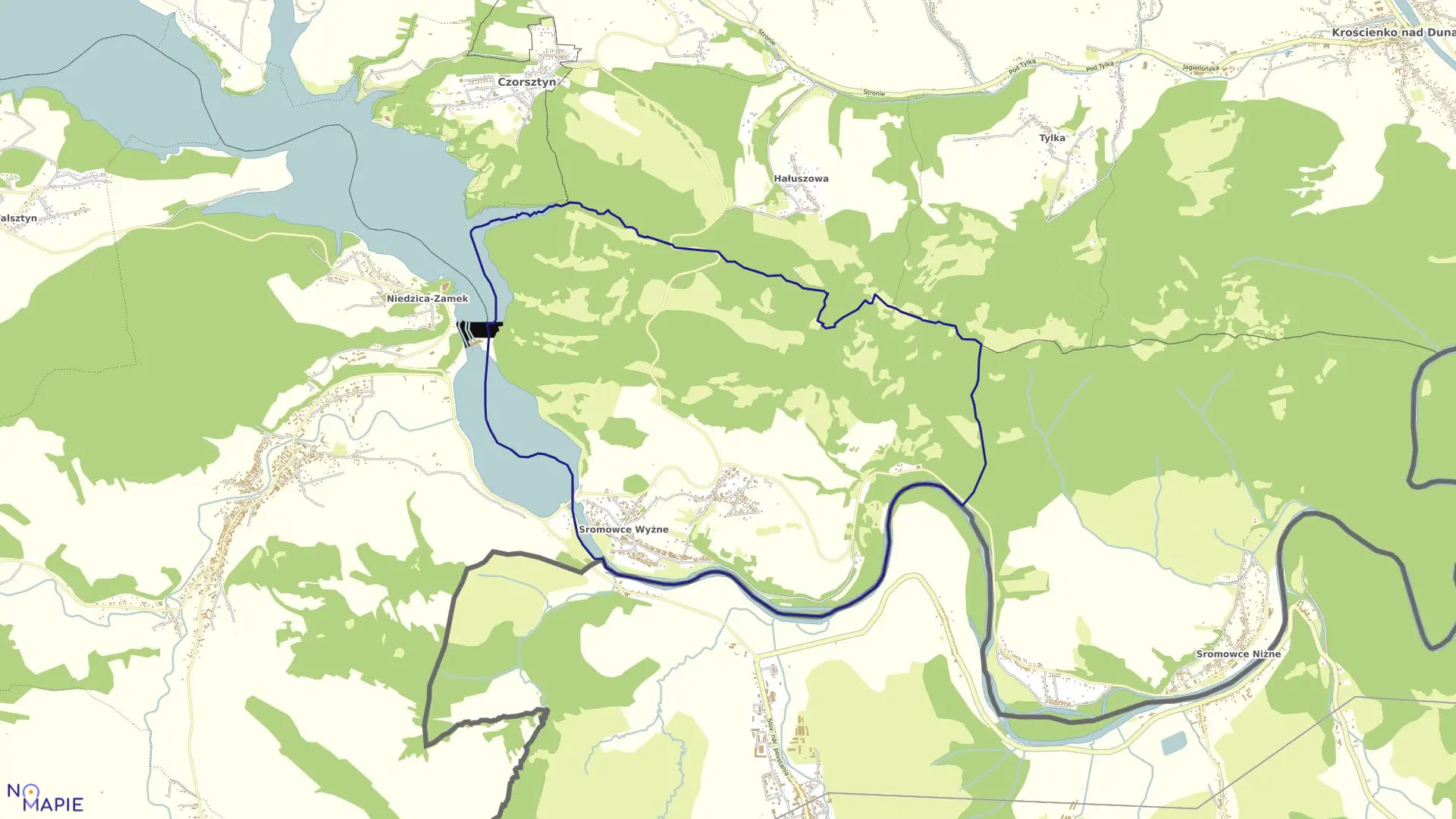Mapa obrębu SROMOWCE WYŻNE w gminie Czorsztyn
